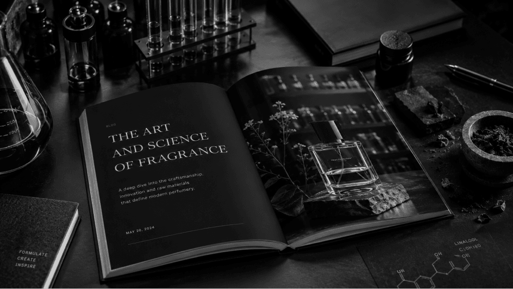 Fragrance editorial workspace