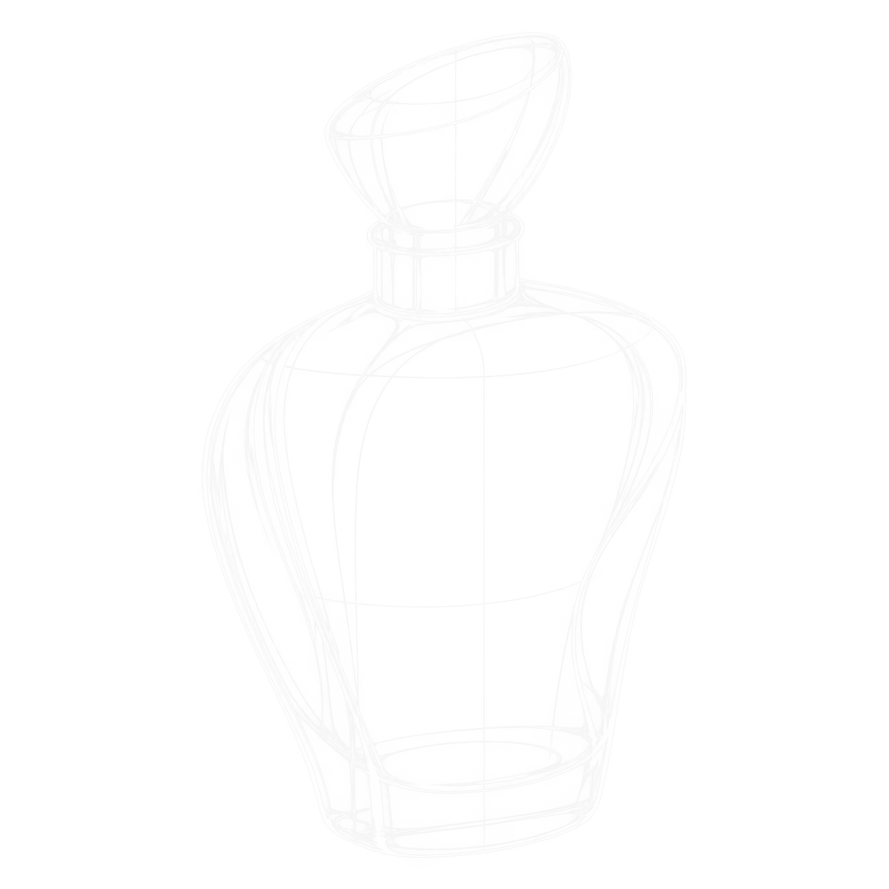 Curved fragrance bottle illustration