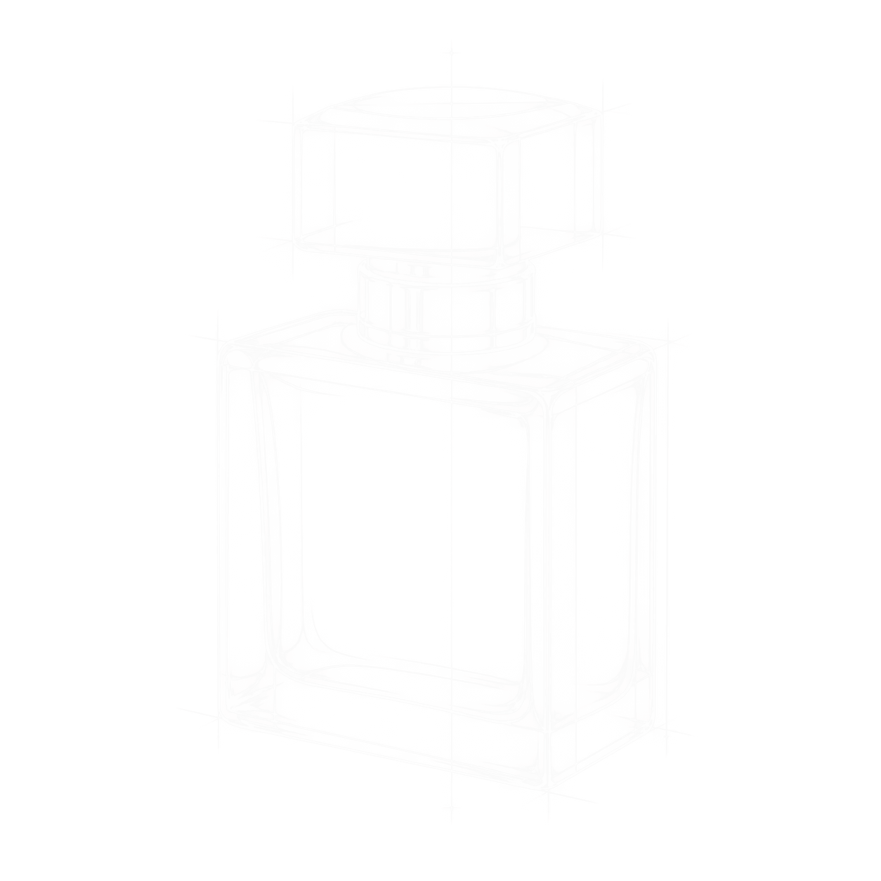Square fragrance bottle illustration